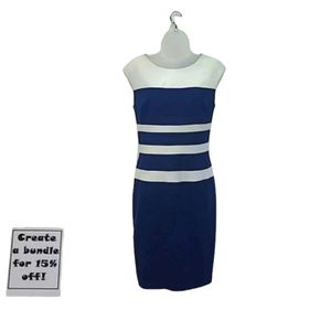 Lauren Ralph Lauren Colorblock Dress Above Knee Length Cocktail Sheath Striped